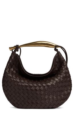 Bottega Veneta Sardine Intrecciato Leather Top Handle Bag in 2190 Fondant-M Brass