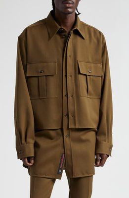 Bottega Veneta Sartorial Grain de Poudre Double Layer Overshirt in Liana