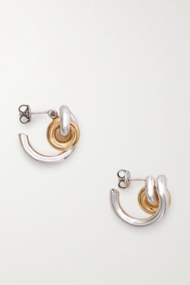 Bottega Veneta - Silver And Gold-plated Hoop Earrings - one size