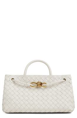 Bottega Veneta Small Andiamo East/West Leather Shoulder Bag in 9156 White-M Brass-White