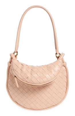 Bottega Veneta Small Gemelli Intrecciato Leather Shoulder Bag in Lotus/Brass