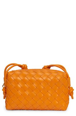Bottega Veneta Small Intrecciato Leather Crossbody Bag in Tangerine-Gold