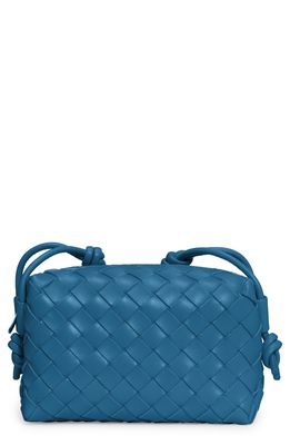 Bottega Veneta Small Intrecciato Leather Shoulder Bag in Blueprint-Gold