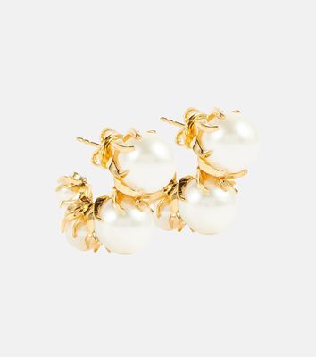 Bottega Veneta Sphere 18kt gold-plated pearl earrings