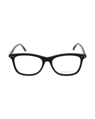 Bottega Veneta Square Eyeglasses in Black Grey Transparent