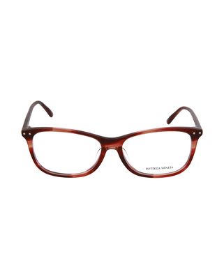 Bottega Veneta Square Eyeglasses in Red Red Transparent