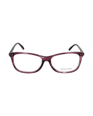 Bottega Veneta Square Eyeglasses in Violet Violet Transparent