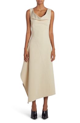 Bottega Veneta Stretch Cotton Blend Asymmetric Dress in 9016 Birch