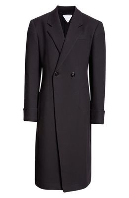 Bottega Veneta Structured Double Breasted Coat in Black