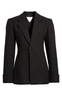 Bottega Veneta Structured Double Mélange Jacket in Black