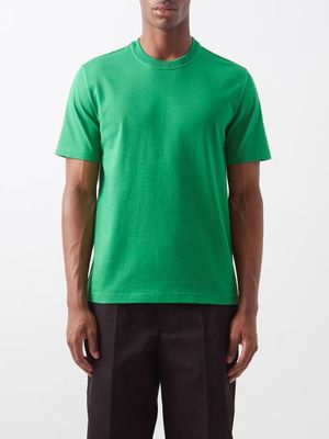 Bottega Veneta - Sunrise Logo-embroidered Cotton-jersey T-shirt - Mens - Green