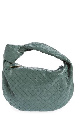 Bottega Veneta Teen Jodie Intrecciato Leather Hobo in Aloe-Gold