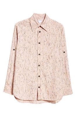 Bottega Veneta Textured Button-Up Shirt in Pink/Yellow/Black