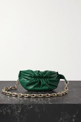 Bottega Veneta - The Chain Pouch Gathered Leather Belt Bag - Green