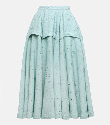 Bottega Veneta Tiered textured midi skirt