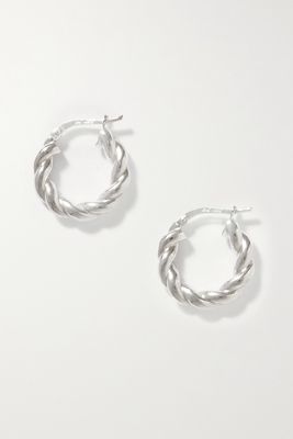 Bottega Veneta - Twist Silver Hoop Earrings - one size
