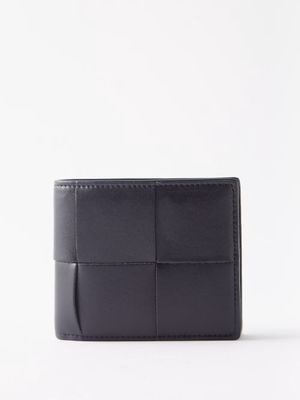 Bottega Veneta - Urban Cassette Intrecciato-leather Bi-fold Wallet - Mens - Navy
