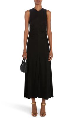 Bottega Veneta V-Neck Cutout Jersey Dress in Black
