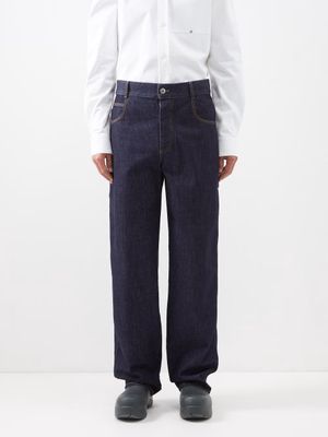 Bottega Veneta - V-stitched Wide-leg Jeans - Mens - Indigo