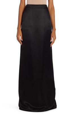Bottega Veneta Washed Twill A-Line Skirt in Black