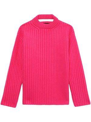 Botter cut out-detail merino wool jumper - Pink
