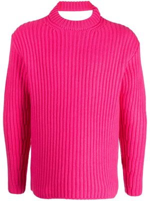 Botter cut-out ribbed-knit merino jumper - Pink