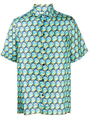 Botter dolphin-print silk shirt - Blue