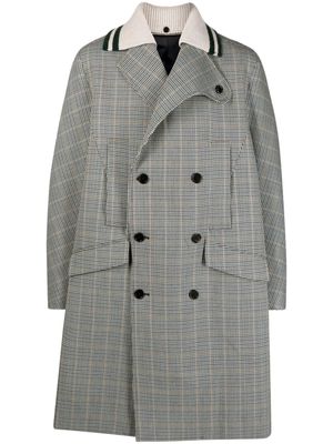 Botter double-breasted wool houndstooth coat - Blue