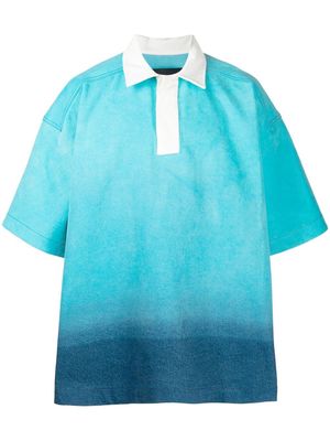 Botter gradient-effect short-sleeved polo shirt - Blue