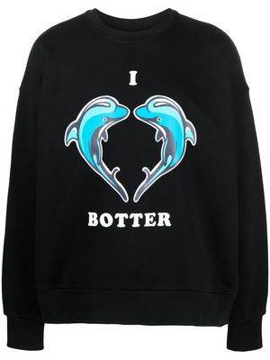 Botter graphic-print crew neck sweatshirt - Black