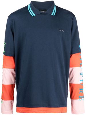 Botter layered-effect logo-embroidered T-shirt - Blue