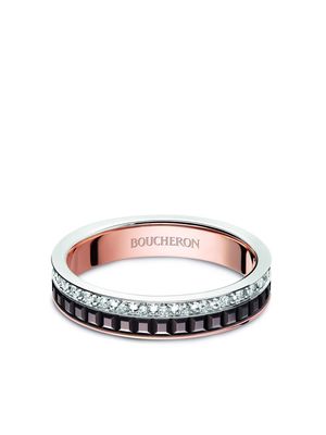 Boucheron 18kt rose and white gold Quatre Classic diamond band ring - Pink