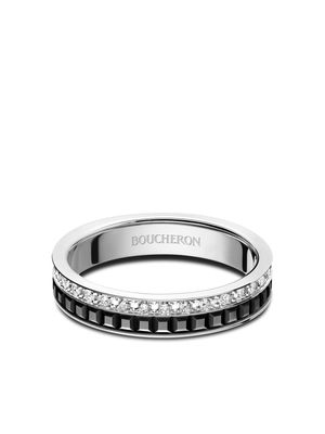 Boucheron 18kt white gold Quatre Black Edition PVD and diamond ring - Silver