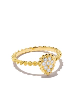 Boucheron 18kt yellow gold Serpent Bohème XS motif diamond ring