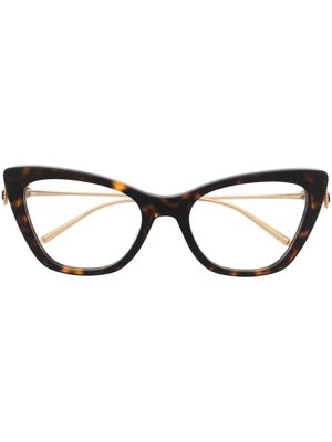 Boucheron Eyewear cat-eye tortoiseshell glasses - Brown