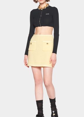 Boucl&eacute; A-Line Mini Skirt