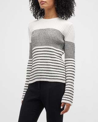 Boucle Mini Stripe Knit Sweater