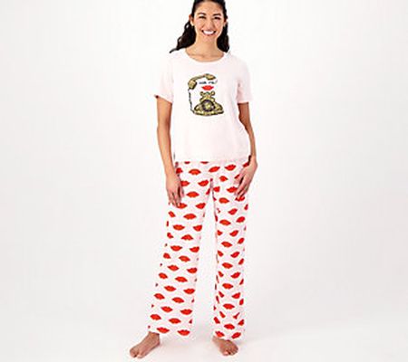 Bouffants & Broken Hearts Graphic Tee Pajama Set