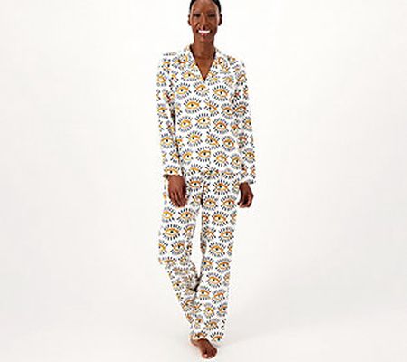 Bouffants & Broken Hearts Notch Collar Printed Pajama Set