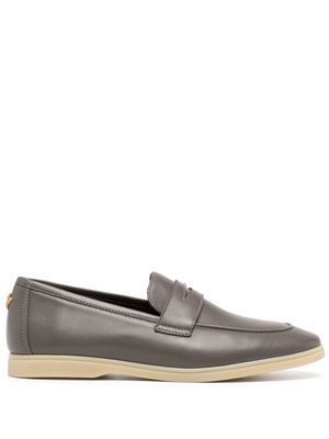 Bougeotte almond-toe leather penny loafers - Brown
