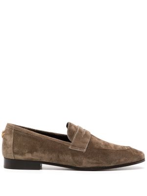 Bougeotte almond-toe suede penny loafers - Brown