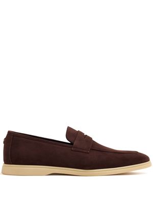 Bougeotte bee-appliqué suede loafers - Brown