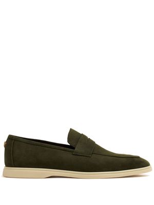 Bougeotte bee-appliqué suede loafers - Green