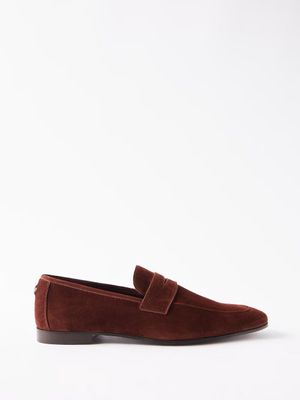 Bougeotte - Flâneur Suede Loafers - Mens - Brown