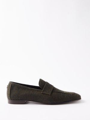 Bougeotte - Flâneur Tweed Loafers - Mens - Olive