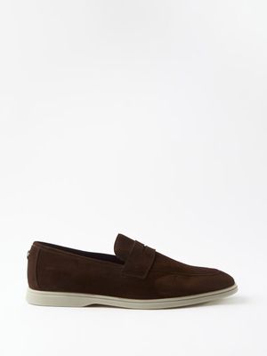 Bougeotte - Gommé Suede Loafers - Mens - Brown