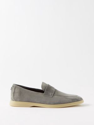 Bougeotte - Gomme Suede Loafers - Mens - Dark Grey