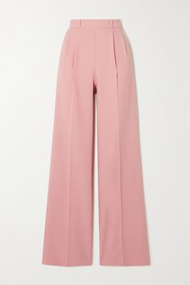 Bouguessa - Helena Pleated Crepe Wide-leg Pants - Pink