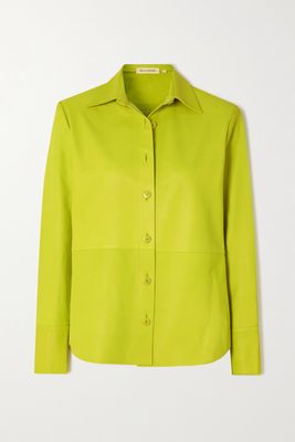 Bouguessa - Neama Neon Leather Shirt - Yellow