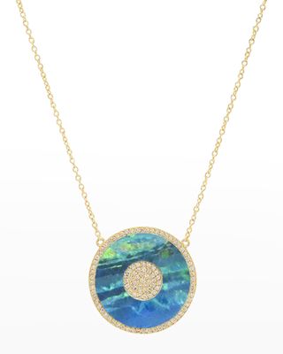 Boulder Opal Diamond Evil Eye Necklace